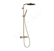 Hansgrohe Pulsify S Puro - Sprchový set s termostatem, průměr 26 cm, 1 proud, kartáčovaný bronz 24222140
