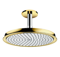 Hansgrohe Raindance Classic - Horní sprcha 240 Air 1jet s přívodem od stropu 10 cm, chrom/vzhled zlata 27405090