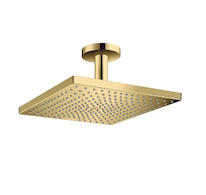 Hansgrohe Raindance E - Hlavová sprcha 300 Air, 1 proud, se stropním připojením, leštěný vzhled zlata 26250990