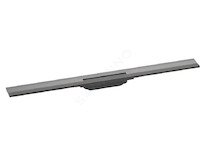 Hansgrohe RainDrain Flex - Lineární sprchový žlab s nerezovým roštem 900, ke stěně, zkrátitelný, kartáčovaný černý chrom 5605234