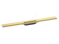 Hansgrohe RainDrain Flex - Lineární sprchový žlab s nerezovým roštem 900, ke stěně, zkrátitelný leštěný vzhled zlata 56052990