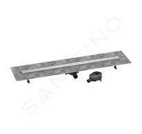 Hansgrohe RainDrain Go - Sprchový žlab 120 cm s oboustranným roštem, pro vložení dlažby, kartáčovaná nerezová ocel 56276800
