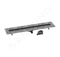Hansgrohe RainDrain Go - Sprchový žlab 120 cm s oboustranným roštem, pro vložení dlažby, matná černá 56276670