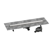 Hansgrohe RainDrain Go - Sprchový žlab 80 cm s oboustranným roštem, pro vložení dlažby, kartáčovaná nerezová ocel 56273800