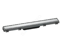 Hansgrohe RainDrain Match - Sprchový žlab s nerezovým roštem 600, s výškově stavitelným rámem, chrom 56036000