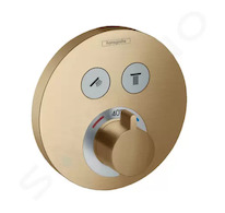 Hansgrohe Shower Select - Termostatická baterie pod omítku pro 2 spotřebiče, kartáčovaný bronz 15743140