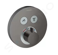 Hansgrohe Shower Select - Termostatická baterie pod omítku pro 2 spotřebiče, kartáčovaný černý chrom 15743340