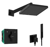 Hansgrohe  - Sprchový set s baterií pod omítku, s tělesem, 26x26 cm, matná černá SANI21HHH401