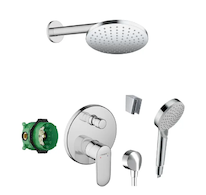 Hansgrohe  - Sprchový set s baterií pod omítku, s tělesem, průměr 20 cm, 2 proudy, chrom SANI21HHH012