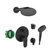 Hansgrohe  - Sprchový set s baterií pod omítku, s tělesem, průměr 20 cm, 2 proudy, matná černá SANI21HHH412