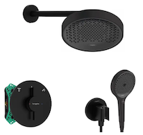 Hansgrohe  - Sprchový set s baterií pod omítku, s tělesem, průměr 25 cm, 3 proudy, matná černá SANI21HHH404