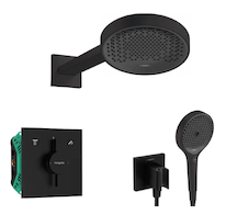 Hansgrohe  - Sprchový set s baterií pod omítku, s tělesem, průměr 25 cm, 3 proudy, matná černá SANI21HHH405