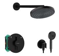 Hansgrohe  - Sprchový set s baterií pod omítku, s tělesem, průměr 26 cm, 3 proudy, matná černá SANI21HHH400