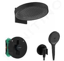Hansgrohe  - Sprchový set s baterií pod omítku, s tělesem, průměr 36 cm, 3 proudy, matná černá SANI21HHH408