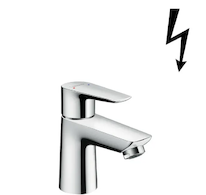 Hansgrohe Talis E - Páková umyvadlová baterie 80 s odtokovou soupravou s táhlem, pro beztlaké ohřívače, chrom 71707000