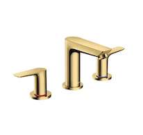 Hansgrohe Talis E - Umyvadlová baterie s výpustí, 3-otvorová instalace, leštěný vzhled zlata 71733990