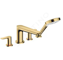 Hansgrohe Talis E - Vanová baterie na okraj vany, 4-otvorová instalace, leštěný vzhled zlata 71748990