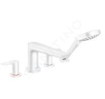 Hansgrohe Talis E - Vanová baterie na okraj vany, 4-otvorová instalace, matná bílá 71748700