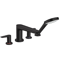 Hansgrohe Talis E - Vanová baterie na okraj vany, 4-otvorová instalace, matná černá 71748670