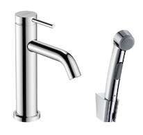 Hansgrohe Tecturis S - Umyvadlová baterie s výpustí Push-Open a bidetovou sprškou, EcoSmart, chrom 73211000