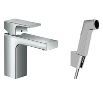 Hansgrohe Vernis Shape - Umyvadlová baterie s ruční sprchou Bidette, chrom 71216000