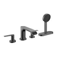 Hansgrohe Vivenis - Baterie na okraj vany, 4-otvorová instalace, sBox, kartáčovaný černý chrom 75444340