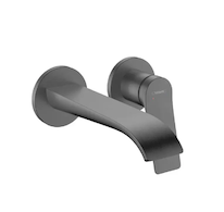 Hansgrohe Vivenis - Umyvadlová baterie pod omítku, s výpustí, 2-otvorová instalace, EcoSmart, kartáčovaný černý chrom 75050340