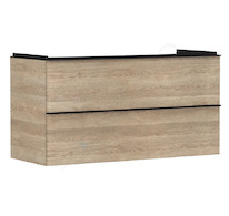 Hansgrohe Xelu Q - Umyvadlová skříňka, 63x118x50 cm, 2 zásuvky, přírodní dub/matná černá 54037670