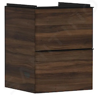 Hansgrohe Xelu Q - Umyvadlová skříňka, 63x48x50 cm, 2 zásuvky, tmavý ořech/matná černá 54022670