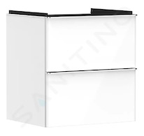 Hansgrohe Xelu Q - Umyvadlová skříňka, 63x58x50 cm, 2 zásuvky, lesklá bílá/chrom 54023000