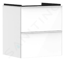 Hansgrohe Xelu Q - Umyvadlová skříňka, 63x58x50 cm, 2 zásuvky, lesklá bílá/matná bílá 54023700