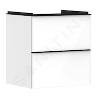 Hansgrohe Xelu Q - Umyvadlová skříňka, 63x58x50 cm, 2 zásuvky, lesklá bílá/matná černá 54023670