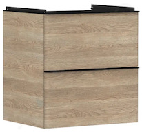 Hansgrohe Xelu Q - Umyvadlová skříňka, 63x58x50 cm, 2 zásuvky, přírodní dub/matná černá 54025670