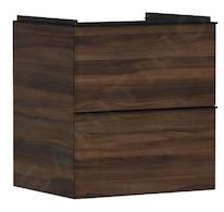 Hansgrohe Xelu Q - Umyvadlová skříňka, 63x58x50 cm, 2 zásuvky, tmavý ořech/matná černá 54026670