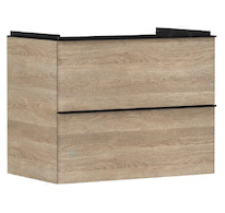 Hansgrohe Xelu Q - Umyvadlová skříňka, 63x78x50 cm, 2 zásuvky, přírodní dub/matná černá 54029670