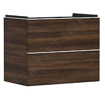 Hansgrohe Xelu Q - Umyvadlová skříňka, 63x78x50 cm, 2 zásuvky, tmavý ořech/matná bílá 54030700