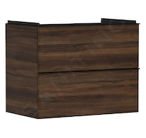 Hansgrohe Xelu Q - Umyvadlová skříňka, 63x78x50 cm, 2 zásuvky, tmavý ořech/matná černá 54030670