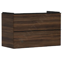 Hansgrohe Xelu Q - Umyvadlová skříňka, 63x98x50 cm, 2 zásuvky, tmavý ořech/matná černá 54034670