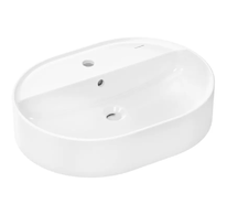 Hansgrohe Xuniva U - Umyvadlo na desku, 60x45 cm, s přepadem, otvor pro baterii, bílá 60171450