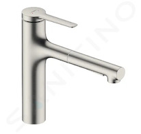 Hansgrohe Zesis M33 - Dřezová baterie s výsuvnou sprškou, sBox, vzhled nerezu 74823800