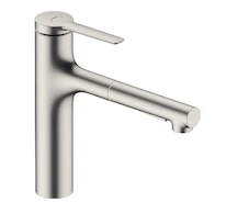 Hansgrohe Zesis M33 - Dřezová baterie s výsuvnou sprškou, sBox, vzhled nerezu 74823800