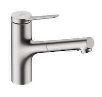 Hansgrohe Zesis M33 - Dřezová baterie s výsuvnou sprškou, vzhled nerezu 74820800