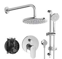 Ideal Standard Cerafine O - Sprchový set s baterií pod omítku, s tělesem, 3 proudy, průměr 20 cm, chrom BD189AA