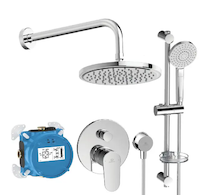 Ideal Standard Cerafine O - Sprchový set s baterií pod omítku, s tělesem, 3 proudy, průměr 20 cm, chrom BD190AA