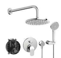 Ideal Standard CeraFlex - Sprchový set s baterií pod omítku, s tělesem, 3 proudy, průměr 20 cm, chrom BC447AA