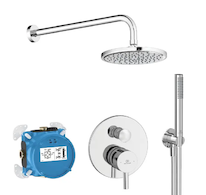 Ideal Standard CeraLine - Sprchový set s baterií pod omítku, s tělesem, průměr 20 cm, chrom BD193AA