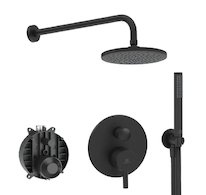 Ideal Standard CeraLine - Sprchový set s baterií pod omítku, s tělesem, průměr 20 cm, matná černá BD192XG