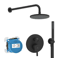Ideal Standard CeraLine - Sprchový set s baterií pod omítku, s tělesem, průměr 20 cm, matná černá BD193XG
