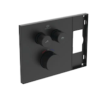 Ideal Standard Ceratherm Navigo Solos - Termostatická baterie pod omítku, pro 2 spotřebiče, hedvábná černá A7894XG