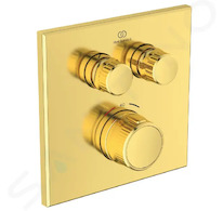 Ideal Standard CeraTherm Navigo - Termostatická sprchová baterie pod omítku pro 2 spotřebiče, Brushed Gold A7302A2